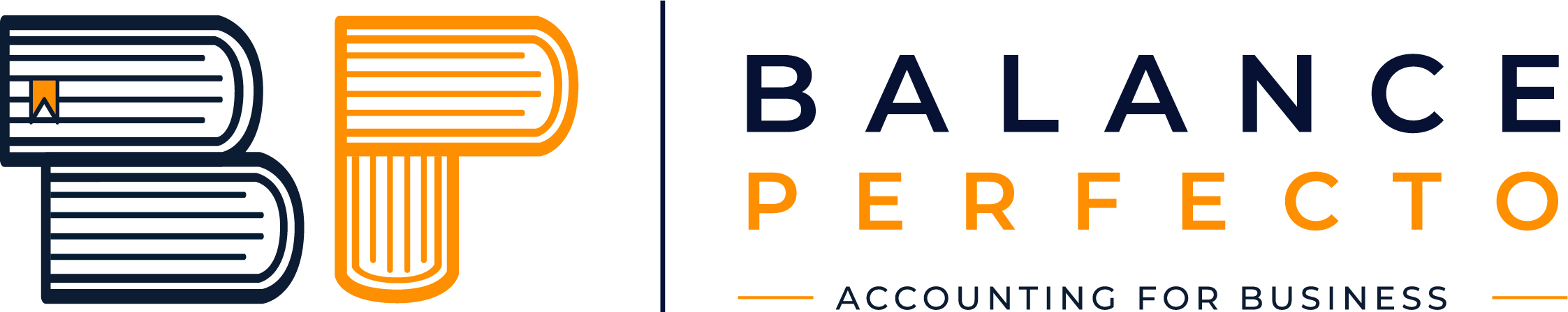 Logo with stylized letters 'B' and 'P' in black and orange, and text 'BALANCE PERFECTO' with tagline.